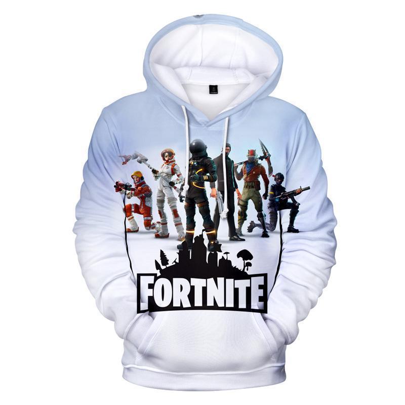 Fortnite hoodie White Hoodie Sweatshirt