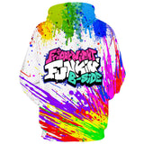 Friday Night Funkin Game Boyfriend BF Sing Microphone Colorful Unisex Adult Cosplay 3D Print Hoodie Pullover Sweatshirt