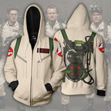 Ghostbusters Movie Peter Ray Egon Uniform Unisex Adult Cosplay Zip Up 3D Print Hoodies Jacket Sweatshirt