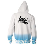 Gintama Anime Silver Soul Sakata Gintoki White Cosplay Unisex 3D Printed Hoodie Sweatshirt Jacket With Zipper