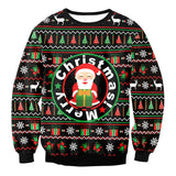 Ugly Christmas Sweater Unisex Men Women Long Sleeve O-Neck Loose Pullover Tops Xmas Casual Funny Print Sweatshits
