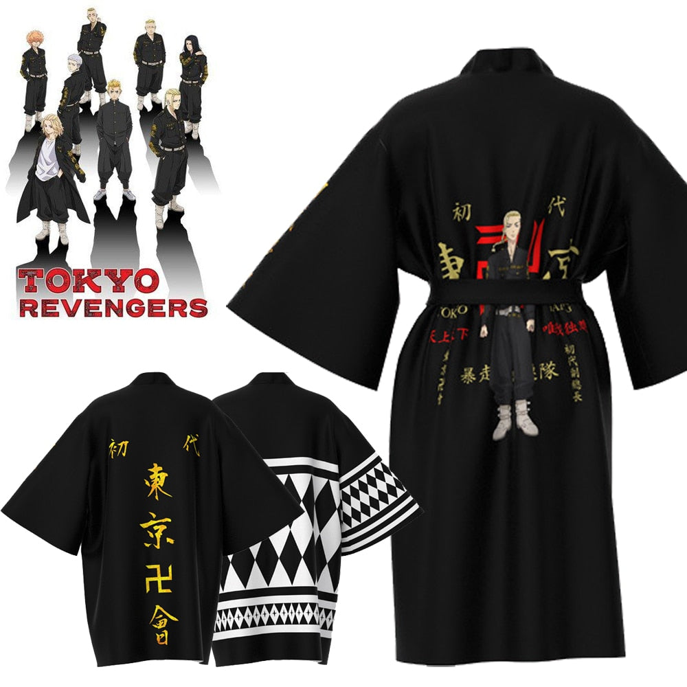 Anime Tokyo Revengers Cosplay Pajamas Cloak for Summer Haori Kimono Tee Adults Kids Long-sleeve Costumes