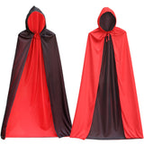 Halloween Hooded Vampire Cloak Cape Adult Children Stand-up Collar Cap Red Black Cape Costume Themed Party Cosplay