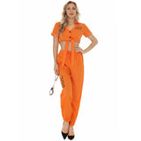 Women Orange Prisoner Costume Dress Up