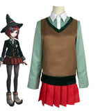 Danganronpa Magician Yumeno Himiko Cosplay Costume School Girl Uniform Halloween Party Skirt Set Suit Red Wig Magic Hat