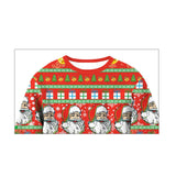 Ugly Christmas Sweater Santa Claus 3D Printing Round Neck Long Sleeve Casual Pullover
