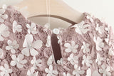 Winter Long Sleeves Girls Birthday Flower Design Princess Lace Tutu Dress For Kids