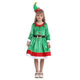 Christmas Clothes Children Cosplay Santa?Claus Green TUTU Girls Festival Party Clothing Kids New?year Apparel Set