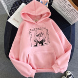Anime Akudama Drive Murderer Print Harajuku Oversize Hoodie Pink Tops Warm Couple Casual Sweatshirt