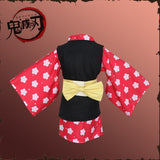 Kids Anime Demon Slayer Kimetsu no Yaiba Makomo Cosplay Costume Kimono Dress Mask Wig Full Set Halloween Party Suits