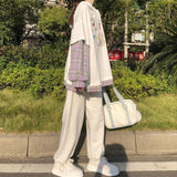 Anime Print Hoodie for Teens Kawaii Long Sleeve Striped Sweatshirt Korean Cute Tops E Girl 2000s Aesthetic