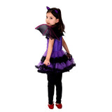 Halloween Fancy Masquerade Party Purple Bat Girl Costume Children Cosplay Dance Dress Costumes For Kids Dress