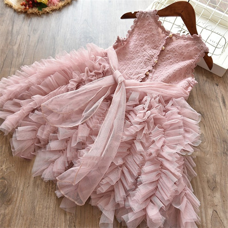 Baby Girls Smash Cake Princess Costume Summer Infant Fairy Pink Frocks Kids Dress
