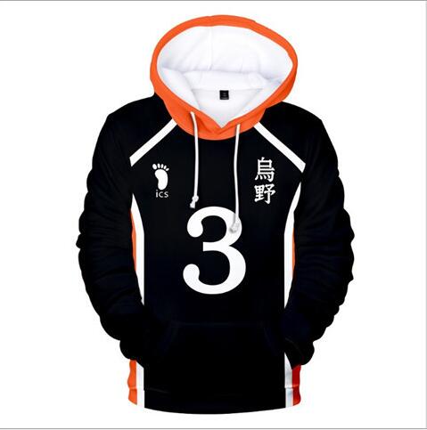 Volleyball Junior Haikyu Anime Hinata Shoyo Sweatshirt 3D Print Pullovers Hoodie