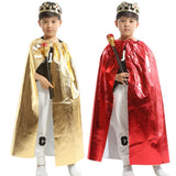 Christmas Gift Prince Princess Cloak Crown King Queen Ryoal Cape Birthday Party Halloween Costume Kids CosplayCarnival