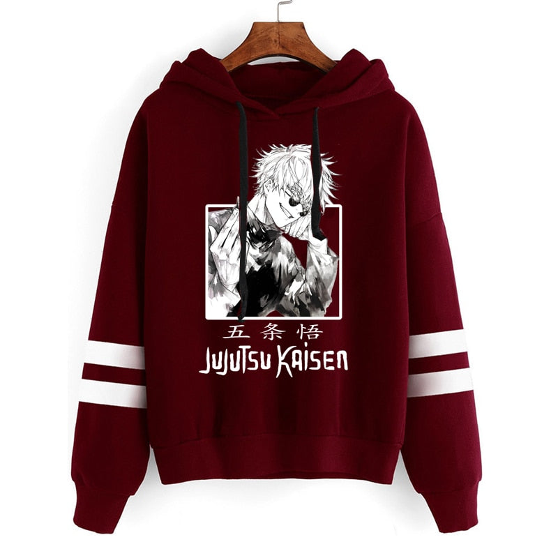 Jujutsu Kaisen Satoru Gojo Anime Pullover Sweatshirts Casual Hoodies Hooded Tops Hip Hop Streetwear