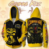Cobra Kai Val Armorr 3D Cosplay Costume Hoodie Karate Kid Zip Up Jacket Sweatshirt Pant Tshirt