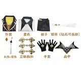 Genshin Impact Zhongli Halloween Carnival Morax Men Funny Costume Glove Jewelry Anime Game Cosplay Wig