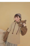 Kawaii Cute Aesthetic Bear Harajuku Latern Sleeve Oversize Hoodie Women Korean Long Sleeve Oversized Streetwear Clothes