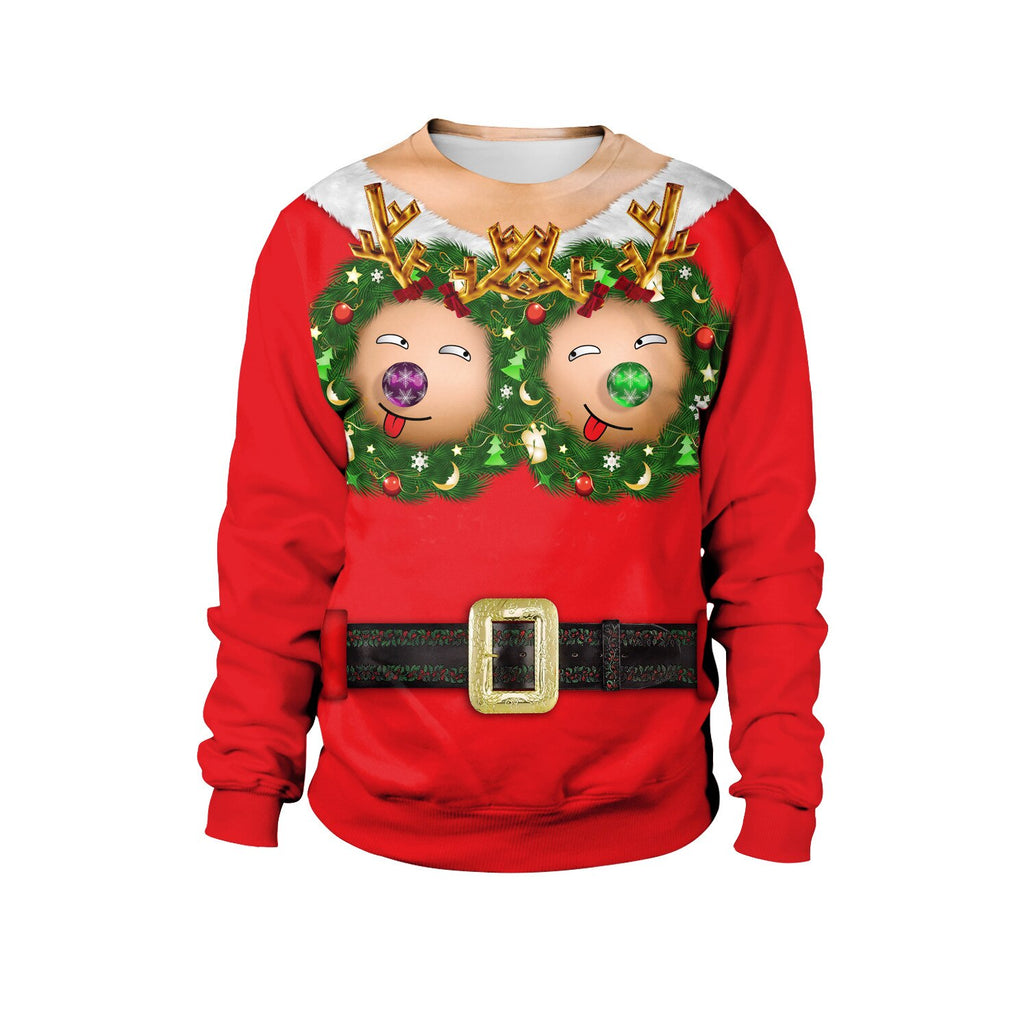 Ugly Christmas Sweater New listing Christmas Sweaters Stylish Unisex Men Women Santa Claus Novelty Sexy RED Retro Sweater