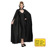 Adult Vampire Costume Capes Hooded Robes Black Red Deluxe Halloween Cloak Full Length