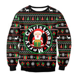 Ugly Christmas Sweater Merry Christmas 3D Printing Funny Round Neck Couple Long Sleeve Pullover