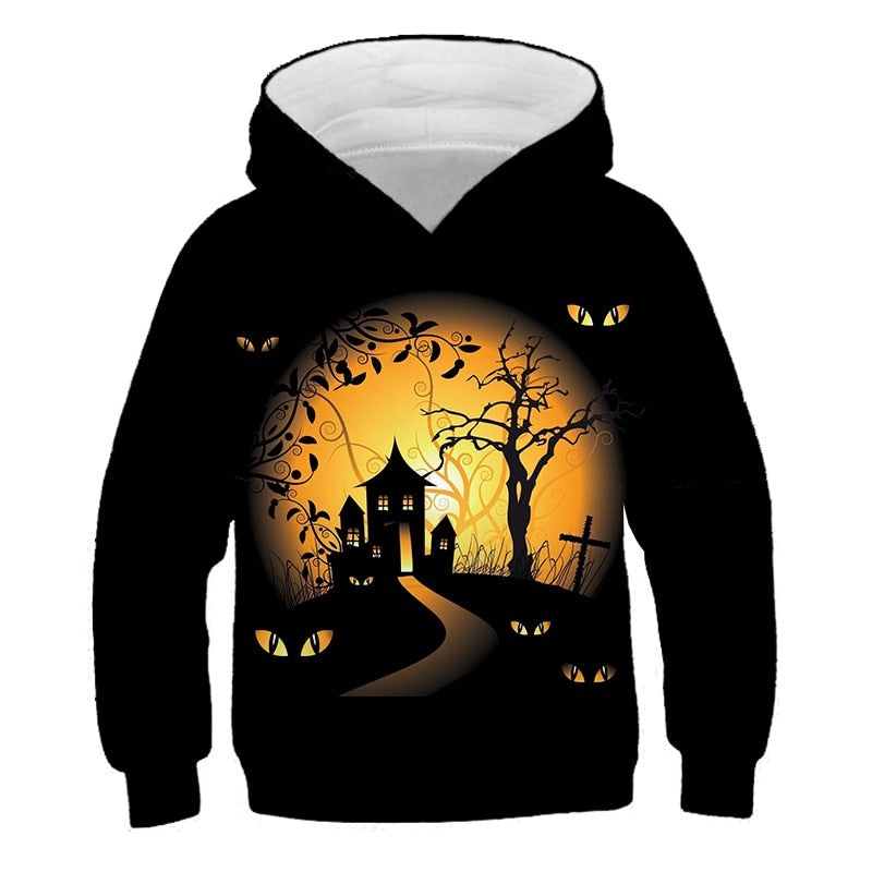 Happy Halloween 3D Printed Hoodies Boys Girls Cool Sweatshirts Hoodie Kids Fashion Children's Clothes Tops 4T-14T Baby Sweaters
