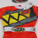 Red Power Dino Charge Boys Girls Muscle Costume Superhero Costume Children