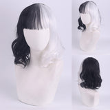 Movie Cruella De Vil Cosplay Costume Girls Gown Maid Dress Halloween Party Wig and Mask