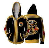 The Karate Kid Cobra Kai Jacket Animation Cosplay Sweatshirt Zipper Costume Hoodie Pant