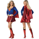 Halloween Adult Kids Superhero With Cloak Cosplay Costumes Girls Dress Shoe Covers Suit Super Dress Christmas Gift Clothes