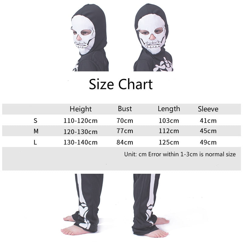 Halloween Children Costumes Cos Masquerade Costumes for Men and Women Skull Skeleton Ghost Clothes Horror Clothes Costumes
