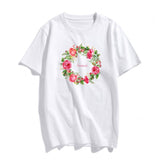 Harajuku Vintage Flower Garland Print Top Oversize Sweatshirt Loose Wild Warm Hoodie