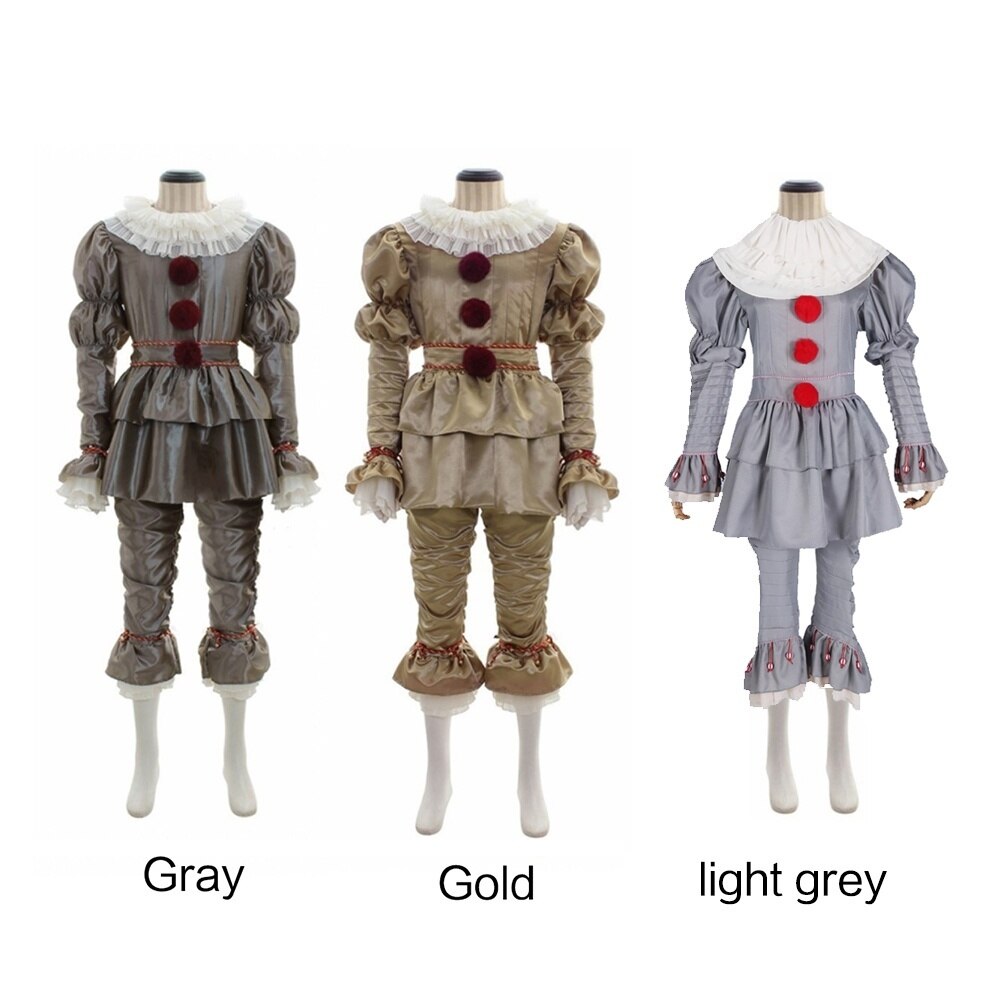 Pennywise Halloween Costume It Clown Adult Cosplay Costume Halloween Party Suit For Man and Female