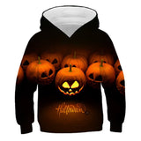 New Fashion Halloween Costume 3D Kids Hoodies Children Clothes Girls Cartoon Pumpkin Print Hoodie Boys Autumn Pullover Outfits