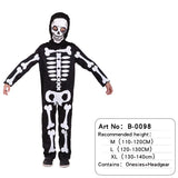 Halloween Skull Attached Mask Costume Children Boys Ghost Battle Royale Game Boys Cosplay Jumpsuit Christmas Gifts