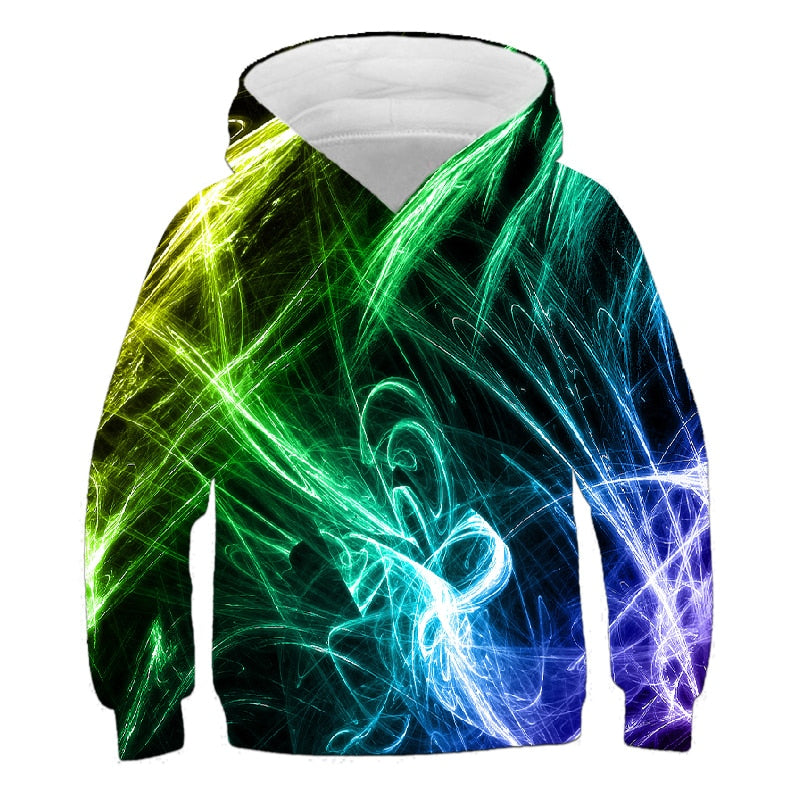 Children Colorful Blaze 3D Print Hoodies Kids Clothes Girls Sweatshirts Long Sleeve Pullovers Boys Autumn Thin Outfits Sweater