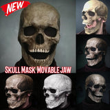 NEW Fashion Halloween Horror Full Head Skull Mask Helmet with Movable Jaw Adult Latex Mask Scary Skull Cosplay Props