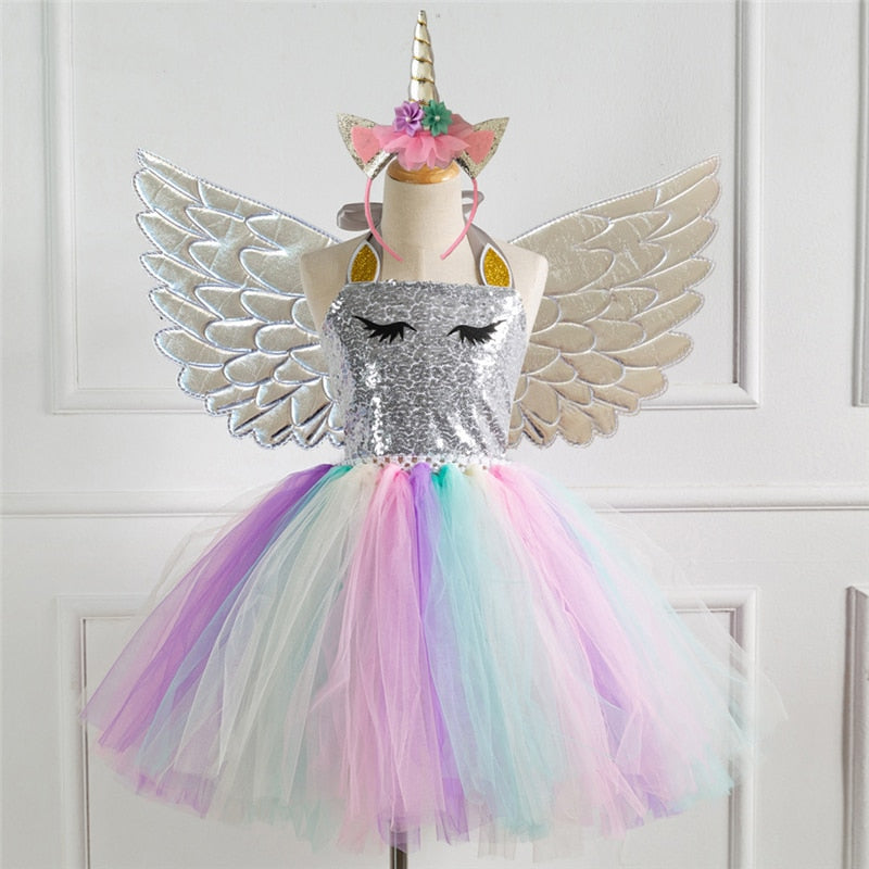 Unicorn Dress Unicorn Girls Halloween Costume For Kids Carnival Party Clothing