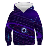 Children Black Hole Galaxy Serise Hoodies Hooded Boy Girl Hat 3D Sweatshirts Print Colorful Kids Fashion Pullovers Clothes Tops