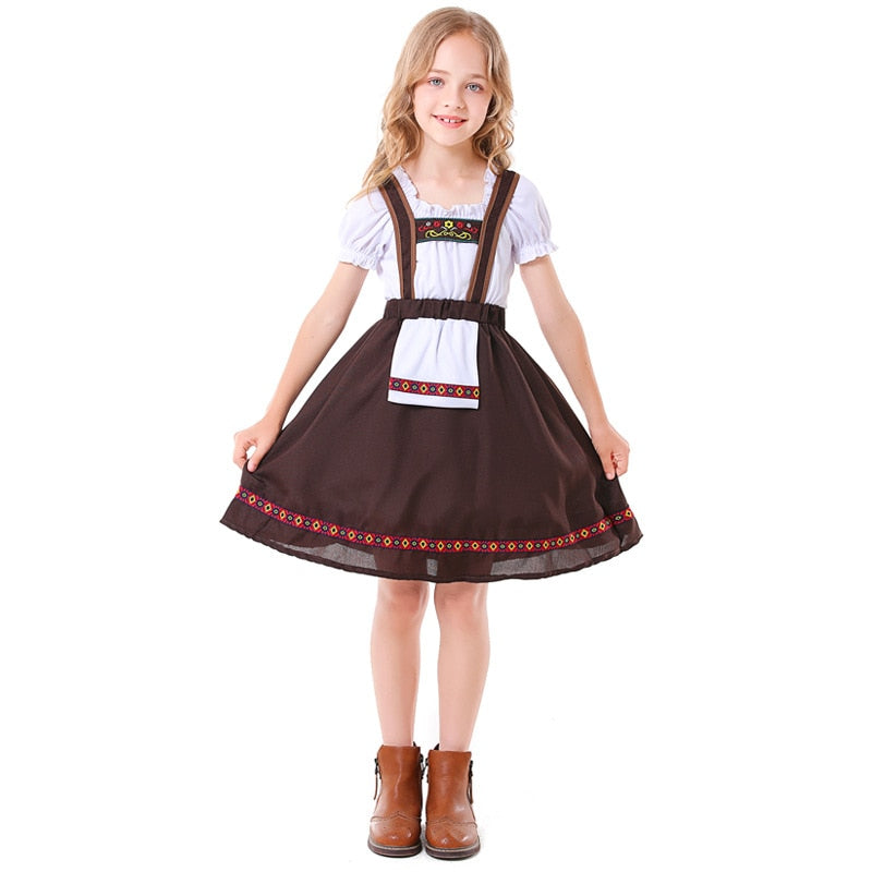 Beer Girl Dress Bavaria Oktoberfest Costume for Kids