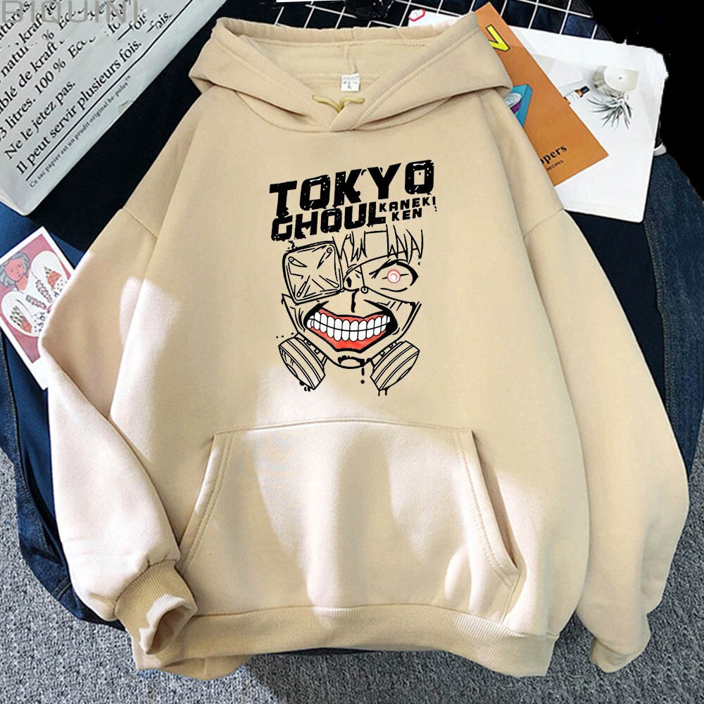 Tokyo Ghoul Hoodie Men Kaneki Ken Eye Face Spring Anime Pullovers Loose Hip Hop Sweatshirts Punk Streetwears Unisex