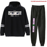 2pcs/set Casual Fleece Tracksuit Hunter X Hunter Oversize Hooded Hoodie Suit With Sport Pant