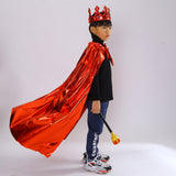 Christmas Gift Prince Princess Cloak Crown King Queen Ryoal Cape Birthday Party Halloween Costume Kids CosplayCarnival