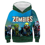 New Plant Zombie 3D Printing Boys and Girls Sweatshirt, Custom Fashion, Leisure, Personality. Cartoon Children's Hoodie