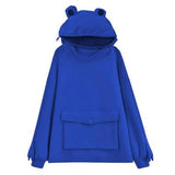 Harajuku Frog Pullover Casual Sweatshirts Embroidery Loose Top Doll Decoration Hoodie
