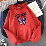 Purple Black Lightning Butterfly Oversize Print Kawaii Sweatshirt Hoodie