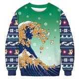Unisex Cute Animal 3D Print Ugly Christmas Sweater Couple Outfit Round Neck Pullover Sweater Men Women Winter Plus Size Clothing