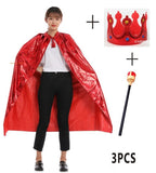 Christmas Gift Prince Princess Cloak Crown King Queen Ryoal Cape Birthday Party Halloween Costume Kids CosplayCarnival