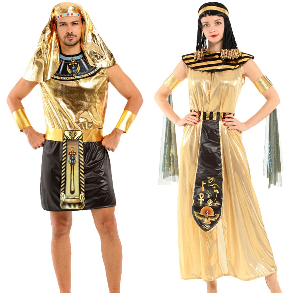 Halloween Egyptian Parent-child Costume Cleopatra Egypt Queen Cosplay Carnival Party Sexy Golden Fancy Dress